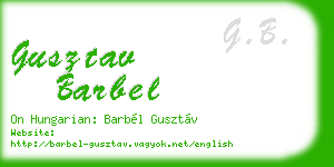 gusztav barbel business card