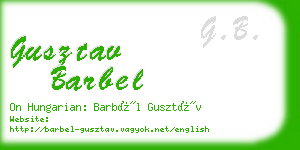 gusztav barbel business card